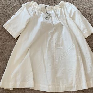 Off the shoulder linen white dress